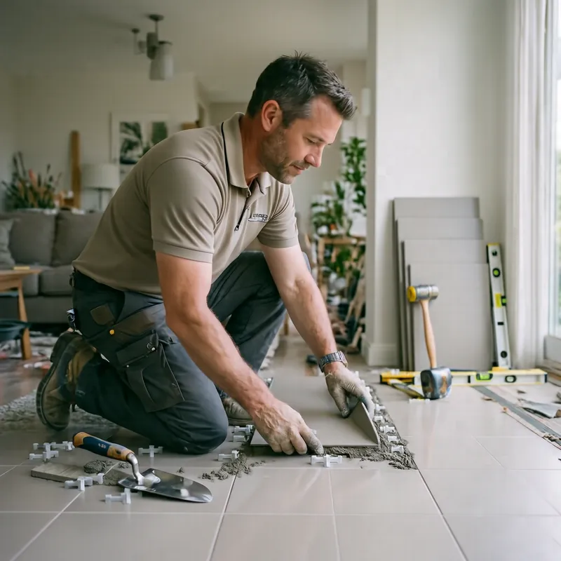 Tiled floor and wall installation by Alpamayo in Dubai